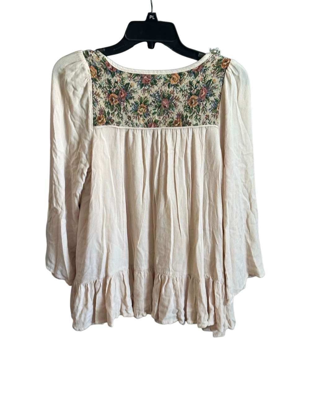 Altar'd State Cream Embroidered Yoke Tunic with Tie Front and Pockets. Medium - Picture 5 of 9